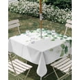 thumbnail image 3 of Square Outdoor Tablecloth with Umbrella Hole Green Eucalyptus Leaf Outside Table Cloth Waterproof Patio Table Cover Spring Natural Botanical Vines Zipper Tablecloths for Picnic Camping 54x54 Inch, 3 of 8
