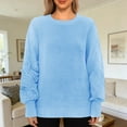thumbnail image 2 of DHFJKG Fashion Knit Sweaters For Women Long Sleeve Crewneck Pullover Soft Comfortable Fall Casual Solid Color Loose Fit Sweater Cozy Tops, 2 of 4