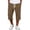 Coffee, variant on Mens Jogger Capris Pants Plain Drawstring Elastic Waist 3/4 Length Pant Straight Leg Summer Casual Capri Shorts