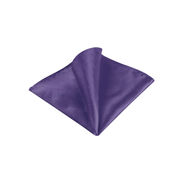 INSPIRE CHIC Men's Pocket Square Solid Color Handkerchiefs Self-folded For Wedding Party Dark Purple One Size
