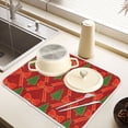 thumbnail image 6 of Ryvnso Glitter Bow Christmas Tree Dish Drying Mat for Kitchen Countertop 16x18 Small Dish Pad Drainer Rack Dish Sink Mats, 6 of 7