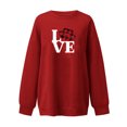 thumbnail image 3 of Qiopertar Femmes Décontracté Manches Longues Col Rond Hauts Blouse Ample Imprimé Saint-Valentin Chandail en Molleton Graphique Liquidation Livraison Gratuite à Moins de 5$ jusqu'à 90 % de Réduction, 3 of 5