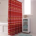 thumbnail image 3 of Christmas Boho Style Fabric Shower Curtain for Bathroom, Snowflake Stripes Red Gold Custom Shower Curtain Set with Hooks, Xmas Theme Luxury Bathroom Curtains Waterproof Bathroom Accessories, 72x72inch, 3 of 6