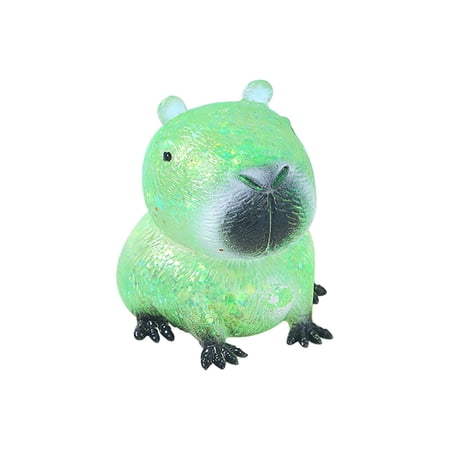 Leutsin Capybara Stress Balls Sparkle Squeeze Animal Fidget Gadget for All Ages Slow Rising Sensory Anxiety Relief Accessory Office Home Stress Reliever Interactive Tabletop Decor 4 Colors