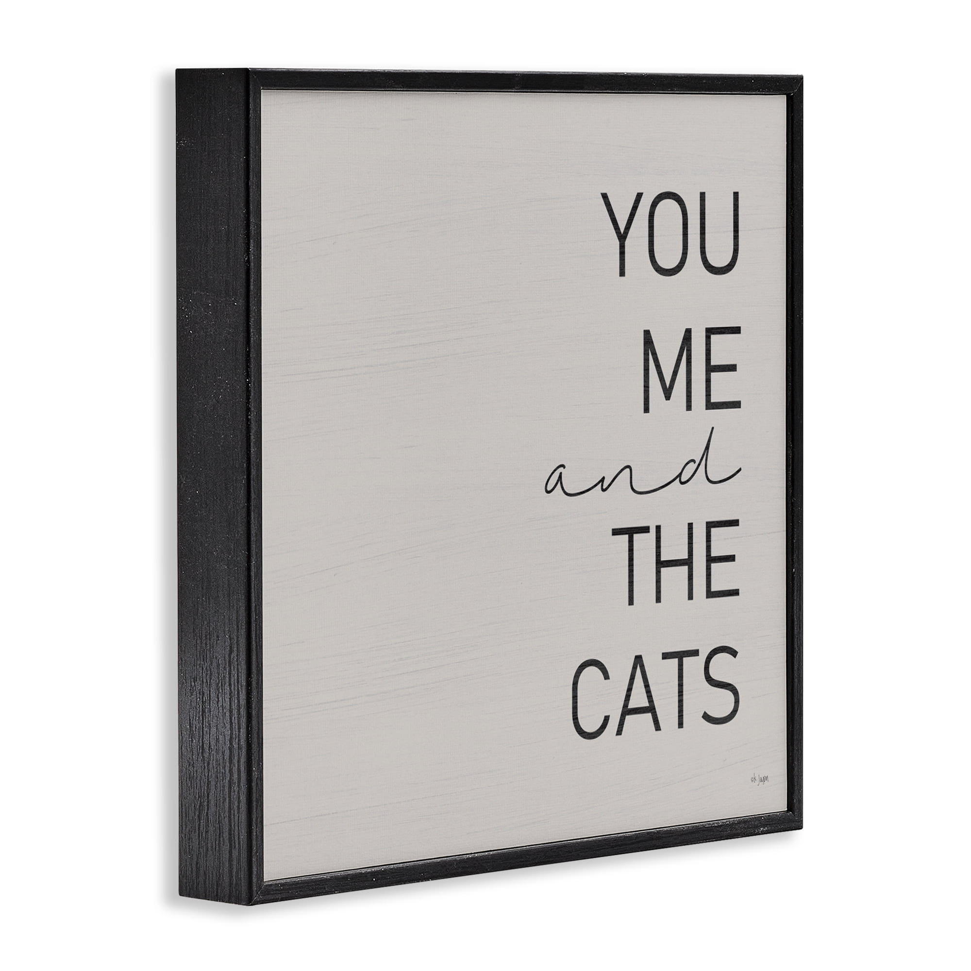 Stupell Industries Minimal You Me & Cats Black Framed Giclee Art, design by Jaxn Blvd.