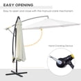 thumbnail image 4 of Outsunny 9.7ft Offset Patio Umbrella, Hanging Cantilever Parasol w/ Base, 4 of 10