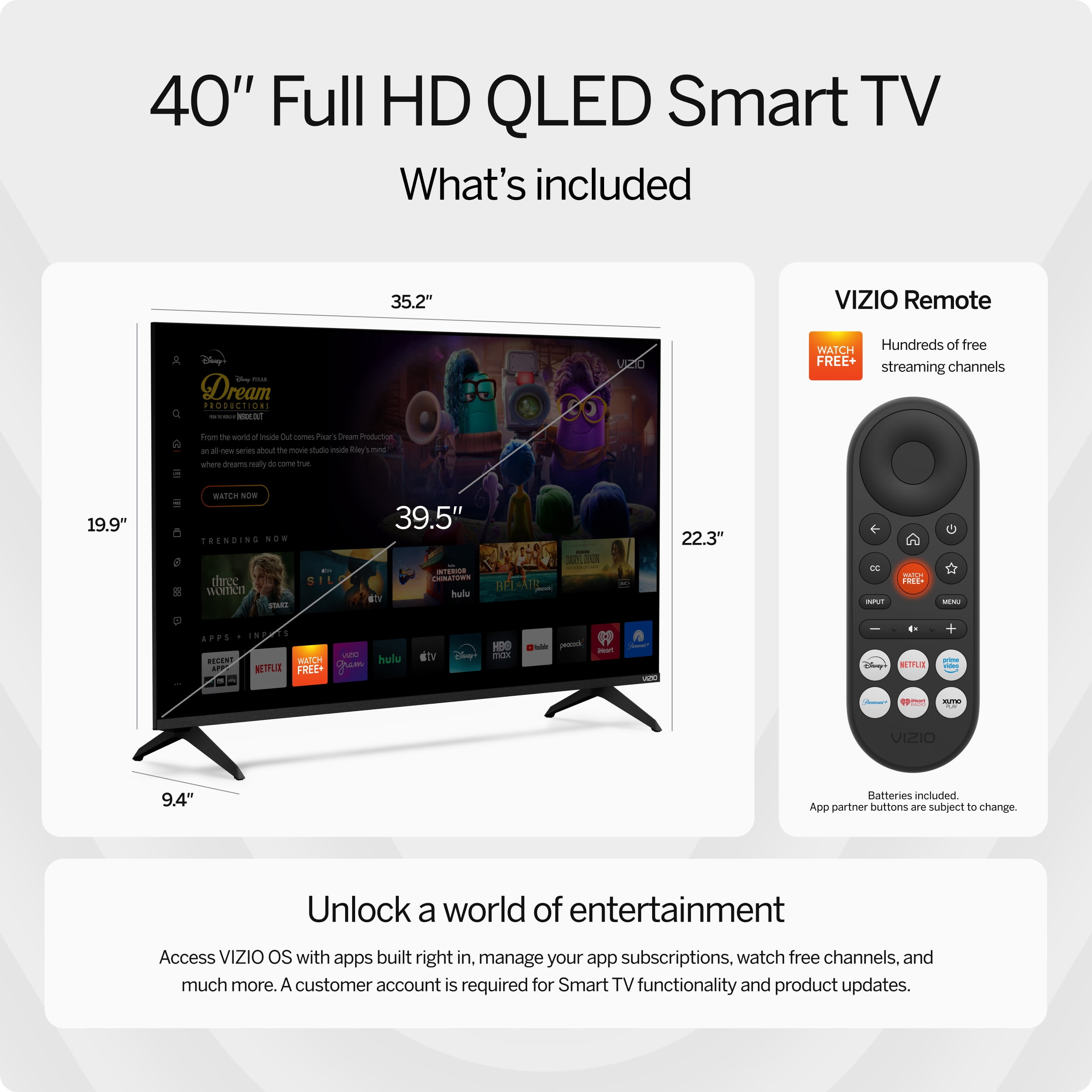 VIZIO 40" Class Quantum Full HD 1080p QLED Smart TV (NEW) VFQ40M-10