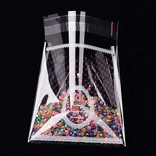 Generic Clear Rectangle OPP Cellophane Gift Wrap Bags 14x9.9cm 95-100pcs Love Theme Anniversary Occasion