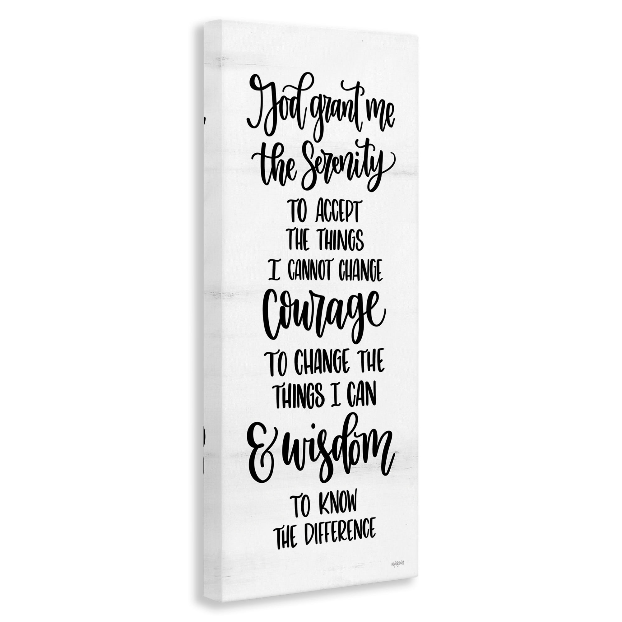 Stupell Industries Serenity Courage & Wisdom Meaningful Spiritual Quote Graphic Art Gallery Wrapped Canvas Print Wall Art, Design by Imperfect Dust