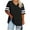 Black, variant on Fmbrln Womens Plus Size Summer Short Sleeve T-Shirts Fashion V Neck Gradient Color Tops Casual Loose Vacation Beach Tees Blouse