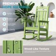 thumbnail image 5 of Oversized HDPE Outdoor Rocking Chair, All-Weather High Back Porch Rocker, Light Green, 5 of 7