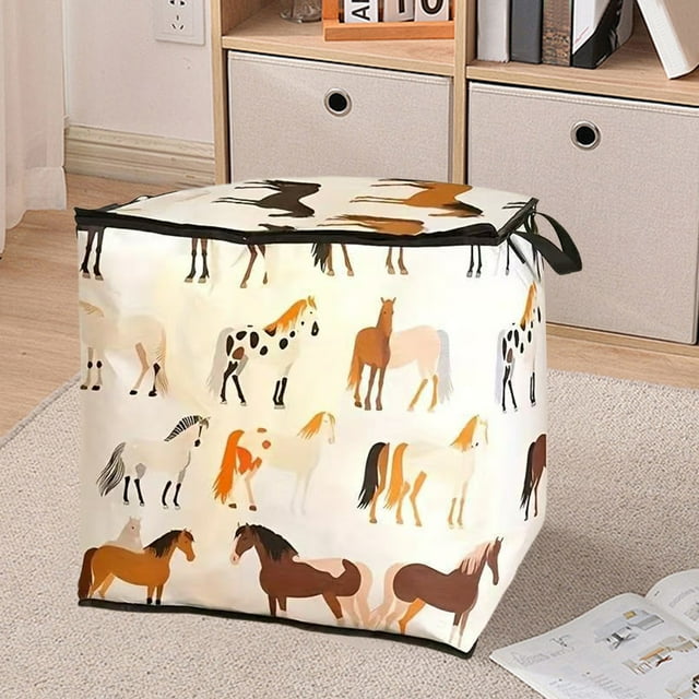 Bolsa de Tela No Tejida para Guardar Ropa | Bolsa Grande Impermeable de 50 X 50 X 38 Cm con Asas Reforzadas | Organizador Plegable y Reutilizable para Ropa, Ropa de Cama, Dormitorios y Viajes