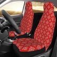 thumbnail image 2 of Honeii Red White Snowflakes Print Car Seat Covers 2 Pieces, Full Set Universal Seat Covers for Cars, Waterproof Auto Seat Protectors, 2 of 7