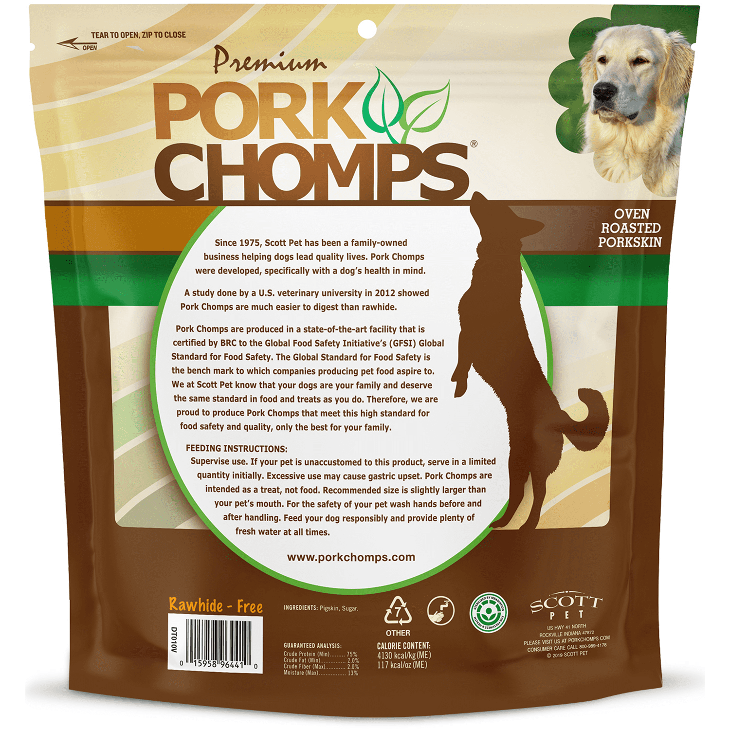 (2 pack) Pork Chomps Premium Rawhide-Free Roasted Pork Twists Dog Chews, 6 Inch, 15 Count