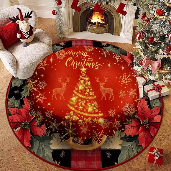 CaiYueKe Santa Claus Christmas Tablecloth, Festive Holiday Dining Washable Table Cover, Polyester Christmas Decor for Party Dinner, Christmas Day Table Decorations for Home Party