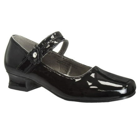 

Josmo Girls Flower Mary Jane Dress Shoes. (Little Kids/Big Kids). - Black Patent 3