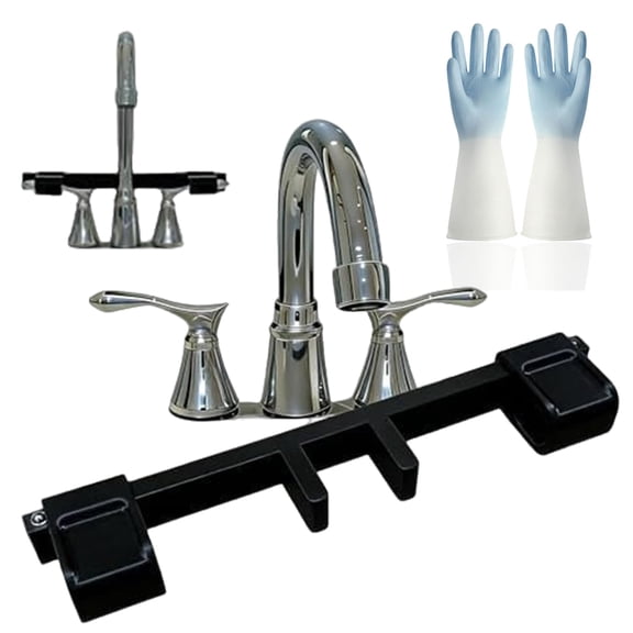 Universal Faucet Handle Lock for Double Sinks, Adjustable Faucet Safety Lock for Kitchen Sink, Universal Faucet Handle Lock for Double Sink, Tool-Free Install for Home Use