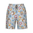 thumbnail image 6 of KLL Summer Time With Gnome Men's Casual Summer Beach Shorts Hawaiian Shorts with Pockets-Small, 6 of 6
