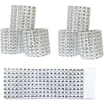 thumbnail image 1 of Zhuge 100 anillos para servilletas, anillos para servilletas con diamantes de imitación, soportes para servilletas de malla para decoración de cenas o fiestas navideñas, plateados, 1 of 5
