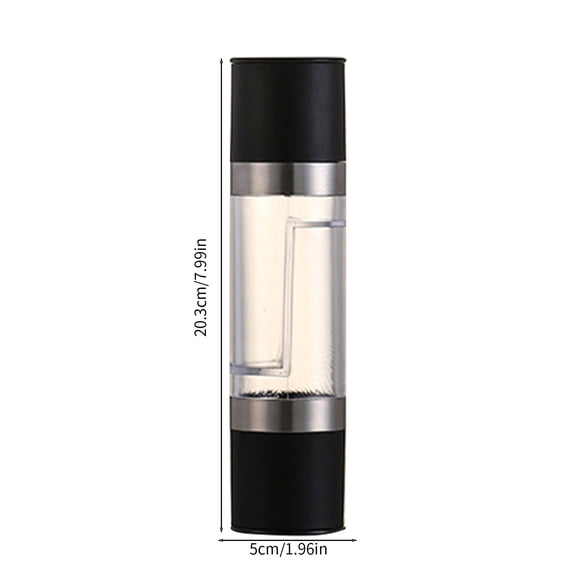 Rkxzt Grinder Double Head Pepper Grinder Set,Manual Refillable Pepper Mill with Adjustable Coarseness,1 Piece Kitchen Dining