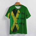 thumbnail image 3 of Jamaica Unity Ribbon Women's Short Sleeve T-Shirt Crew Neck Casual Summer Trendy Loose Fit Tops, 3 of 6