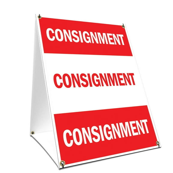 A-frame Sidewalk Consignment Sign With Graphics On Each Side | 18" X 24" Print Size