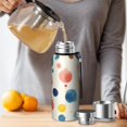 thumbnail image 4 of 20 Oz Colorful Polka Dot Pattern Coffee Tumbler Double Wall Insulated Stainless Steel Water Bottle | Metal Reusable Thermoses Flask with Cup Cap | Leak & Sweat Proof with Anti-Dust Lid, 4 of 7