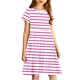 thumbnail image 5 of Odeerbi Niñas de Verano Vestido de Línea A Rayas Vestido de Columpio Vestido Elástico de Manga Corta Para Niños, 5 of 7