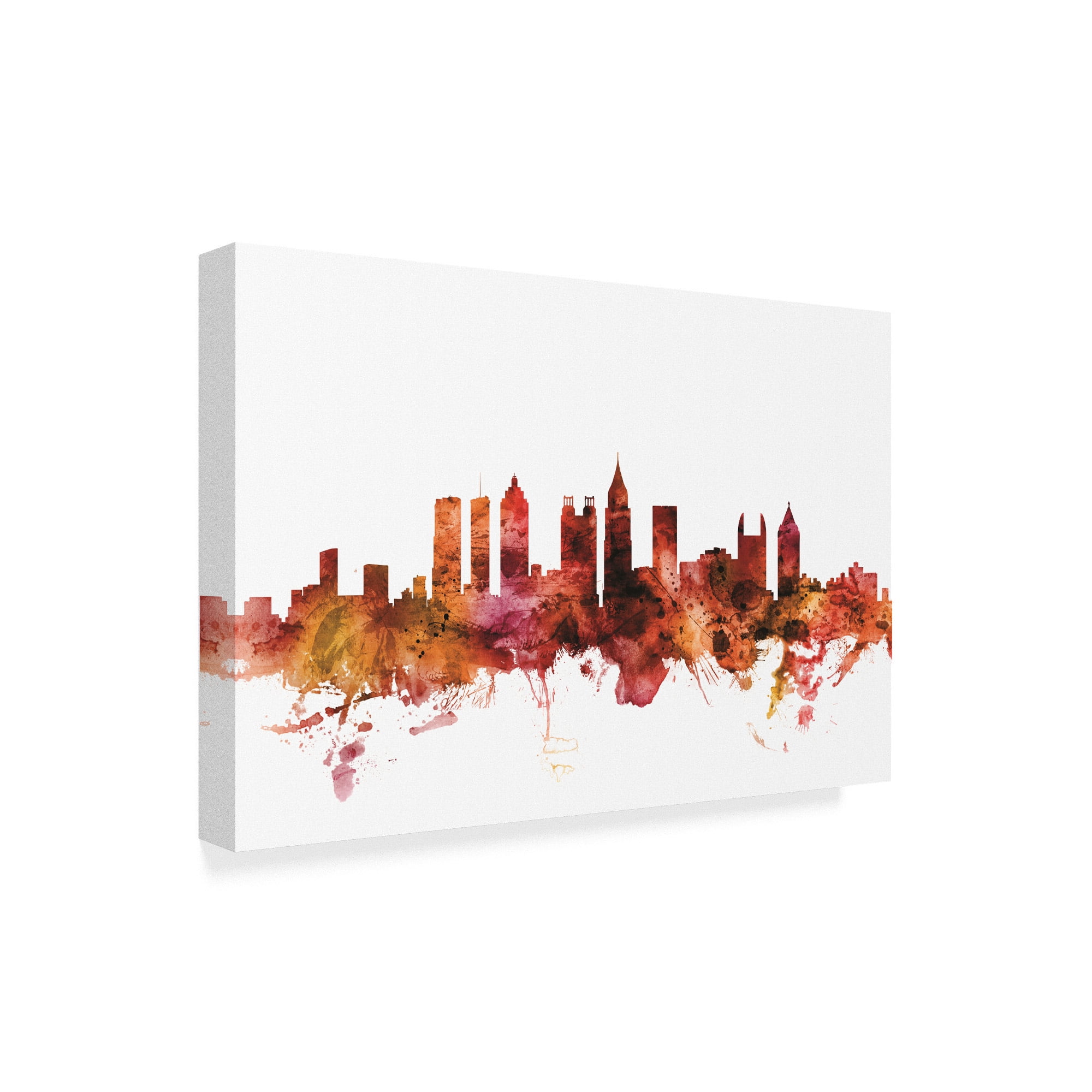 Trademark Fine Art 'Atlanta Georgia Skyline Red II' Canvas Art by Michael Tompsett