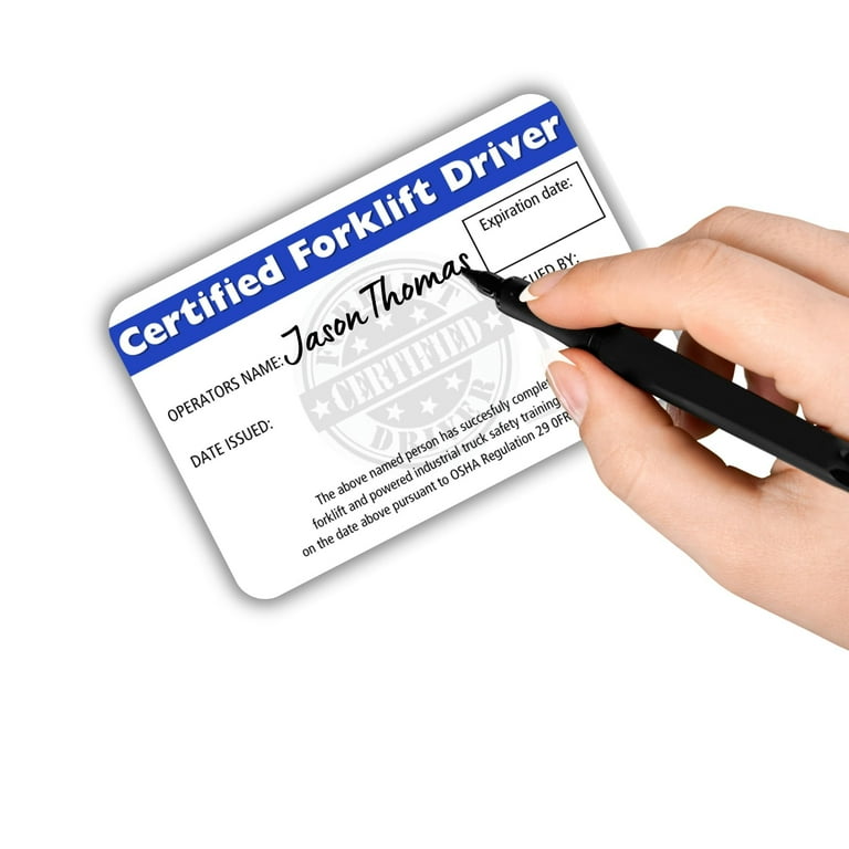 Qualified Forklift Operator Certification Card 5 pk 3.5x2.25 Plastic Wallet Training Certificate with Expiration Date Fill in Name Completion Hard Hat OSHA Checklist Bulk ID Tag - Walmart.com qualified-forklift-operator-certification-card-5-pk-3-5x2-25-plastic-wallet-training-certificate-with-expiration-date-fill-in-name-completion-hard-hat-osha-checklist-bulk-id-tag-walmart-com