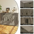thumbnail image 3 of Walsport Sideboard Cabinet with Drawers, 47" W Sideboard Buffet Storage Cabinet with Storage for Kitchen, Farmhouse Coffee Bar Cabinets with Shlves and Doors for Dining Room, Hallway (Grey), 3 of 7