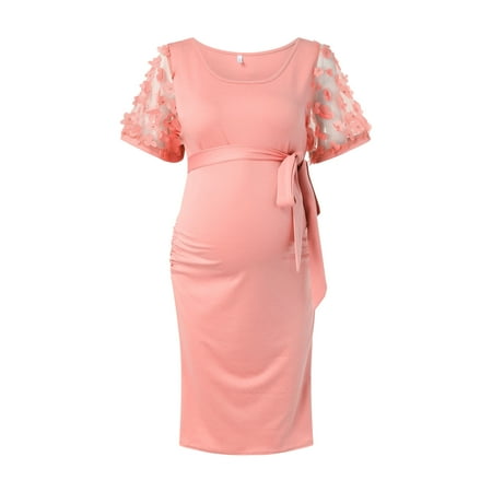 

Convertible Dress Maternity Clothes Feeding Dress Supplier Maternity Dress Women Mesh Short Sleeves Trailing Photoshoot Dress And Dress for Women