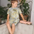 thumbnail image 4 of Fotbe White Rose Pijama Estampada de 2 Piezas para Niños – Ropa de Dormir de Manga Corta Cómoda para Niños y Niñas, Camiseta y Shorts de Algodón-XX-Large, 4 of 6