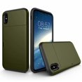 thumbnail image 1 of iPhoneX/XS Case Hybrid Rugged Hard Back Cover with ID Credit Card Slot Holder Wallet Case for Apple iPhoneX/XS - Army Green, 1 of 8