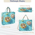 thumbnail image 6 of Corduroy Composite Fabric Tote Bag Magnetic Snap Large Capacity Crossbody Bag Beige Shoulder Strap Dog and Bear, 6 of 8