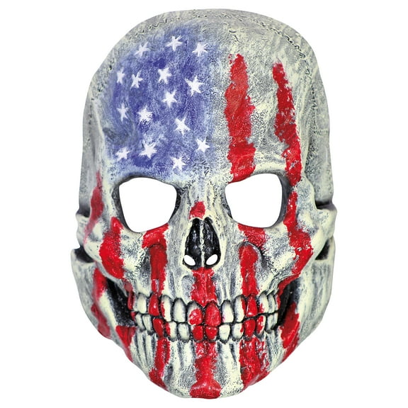 Patriotic Skull Mask Halloween Costume Accessory, 9" x 8 1/2", by Caretas