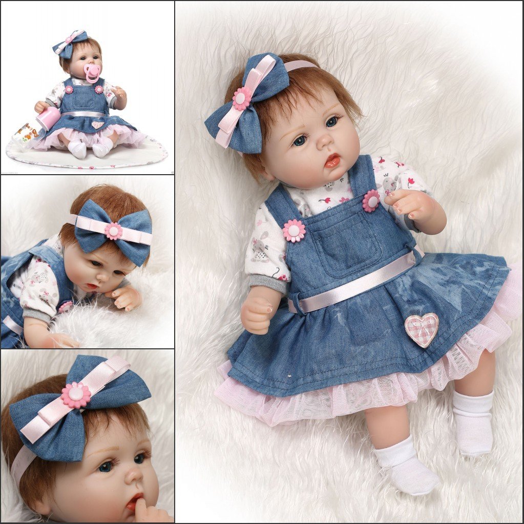 Zimtown Reborn Realistic Newborn Lifelike Vinyl Girl Baby Doll Playset, 3 Pieces - image 2 of 6