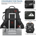 thumbnail image 5 of Beraliy Travel Backpack for Men Women, Large Carry On Airline Approved 17 Inch Laptop Bag Black, 5 of 8