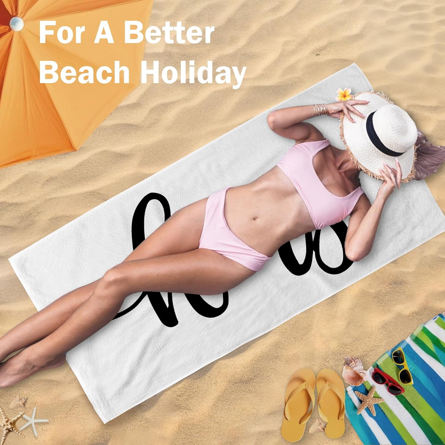 Hers and His Beach Towel Set of 2, Honeymoon Wedding Beach Towels Gifts for Newlywed Couple Bride Groom Valentine's Day, Black and White Beach Towels Oversized Decor for Bathroom 30x60 in