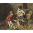 thumbnail image 3 of Felix Schlesinger 24x20 Black Modern Framed Museum Art Print Titled - Feeding the Rabbits, 3 of 5