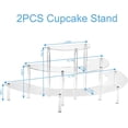 thumbnail image 4 of 2PACKS Acrylic Display Risers, 3 Tier Clear Cupcake Stand Risers, Perfume Stand Organizer, Half Moon Dessert Stand, HENABLE Shelf Risers for Display Stands for Food, Amiibo Funko POP Figure (2half, 4 of 6