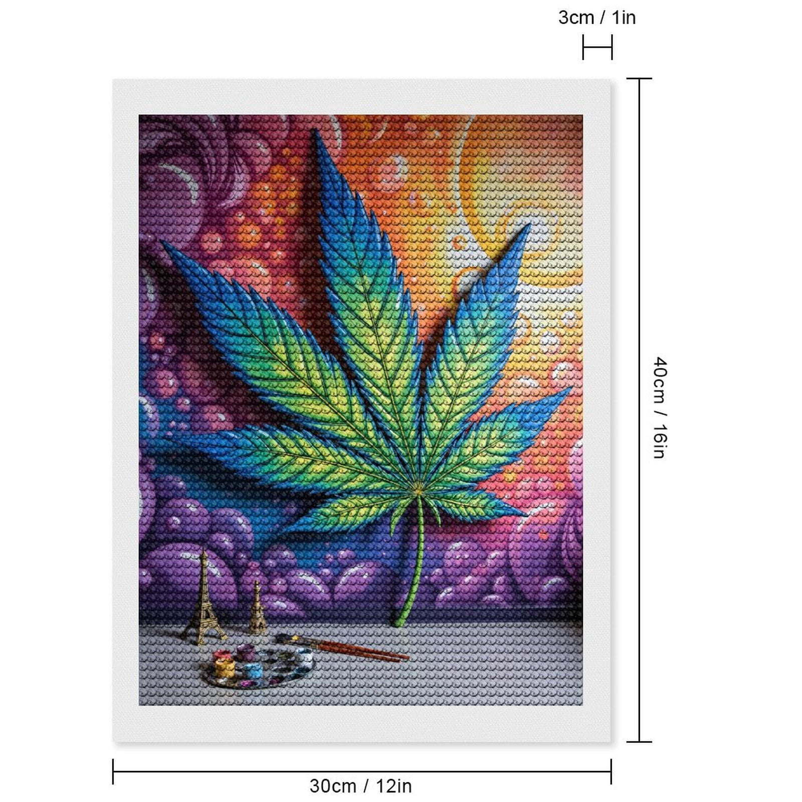 Diamond Art Kits for Adults, Vibrant Leaf Art Wall Decor Colors 5D Diamond Painting Kits for Adults Beginners, DIY Full Drill Diamond Painting, Gem Art and Crafts 12x16