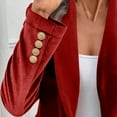 thumbnail image 6 of RRMuAzgs Velvet Blazers Jackets for Women Business Casual Long Sleeve 1 Button Suit Jacket Solid Color Work Office Cardigan, 6 of 8