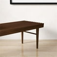 thumbnail image 3 of Allora Mid-Century Solid Teak Wood Rectangular Bench in Walnut, 3 of 6
