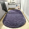 thumbnail image 4 of Softlife Cute Fluffy Oval Rug for Bedroom Soft Carpet, 2.6' x 5.3' , Gray Purple, 4 of 7