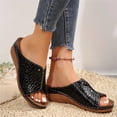 thumbnail image 2 of Ruyang Women's Beach Slope Heel Slippers Hollow Casual Slippers Slope Bottom Shoes Retro Sandals Womens Sandals Comfortable, 2 of 7