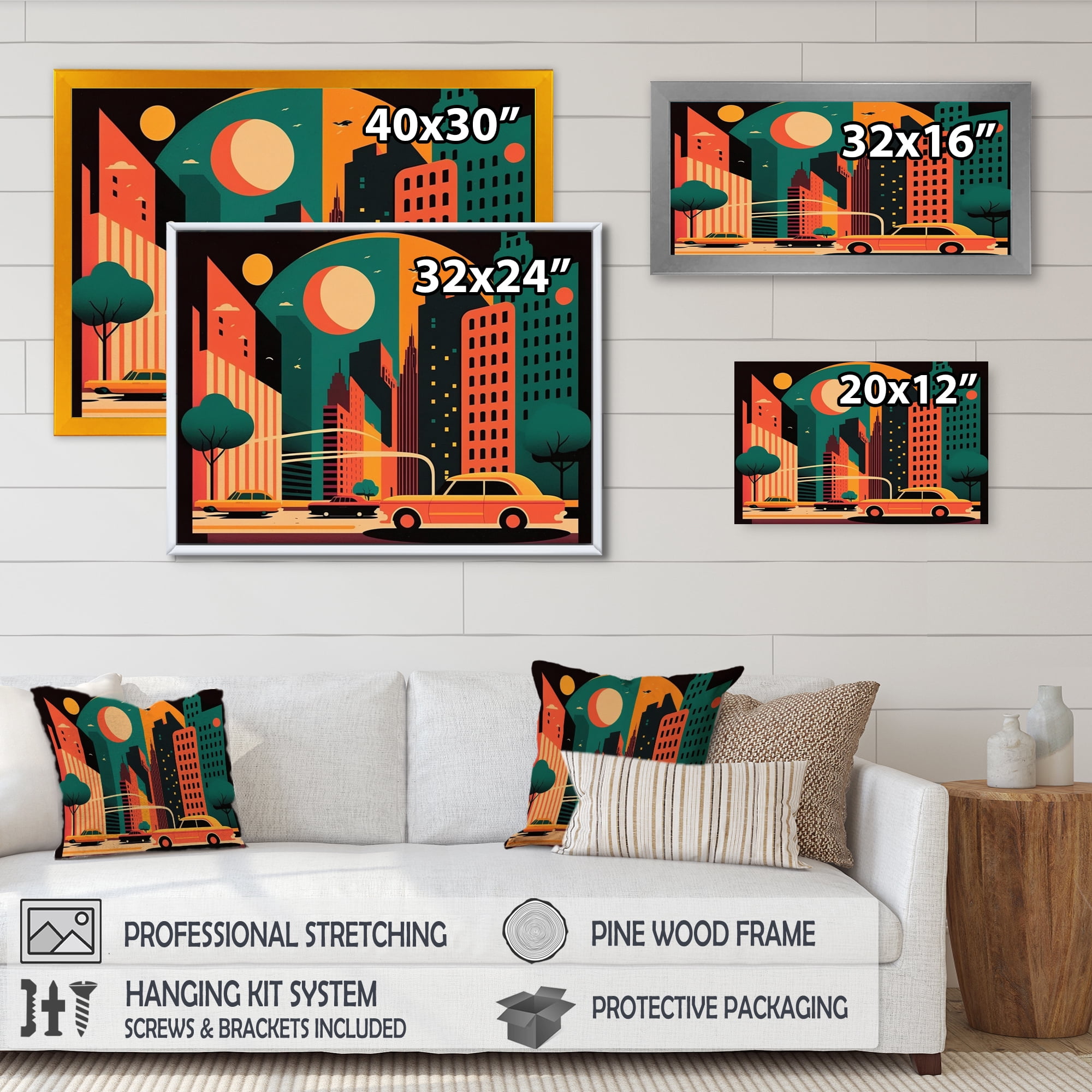 Designart Futuristic Cityscape I Canvas Wall Art