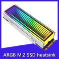thumbnail image 2 of M.2 2280 NVME NGFF SSD Heatsink Cooler with Thermal Pad 5V 3PIN ARGB SSD Aluminum Alloy Radiator for Better Cooling Performance Black, 2 of 6