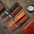 thumbnail image 2 of Italy Imported Vegetable Tanned Leather Soft Genuine Leather Men's Strap Vintage Watch Strap 18 20 22mm, 2 of 9