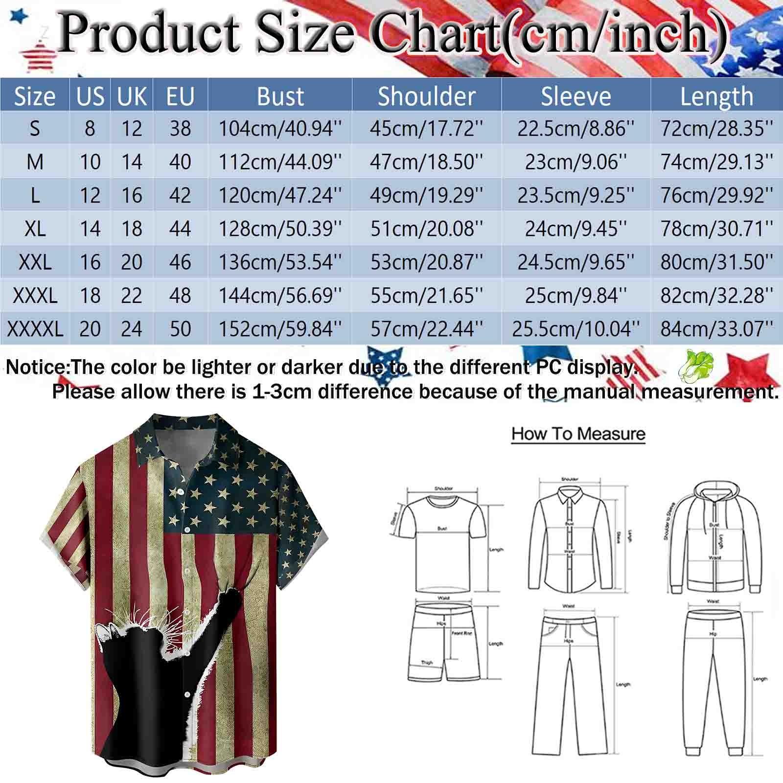Dyfzdhu Independence Day Shirts for Men Spring And Summer Celebration ...